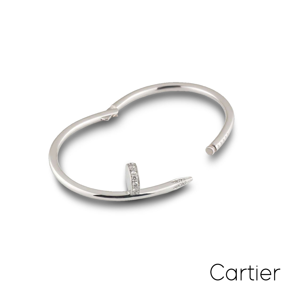 Cartier White Gold Diamond Juste Un Clou Bracelet Size 17 B6048717